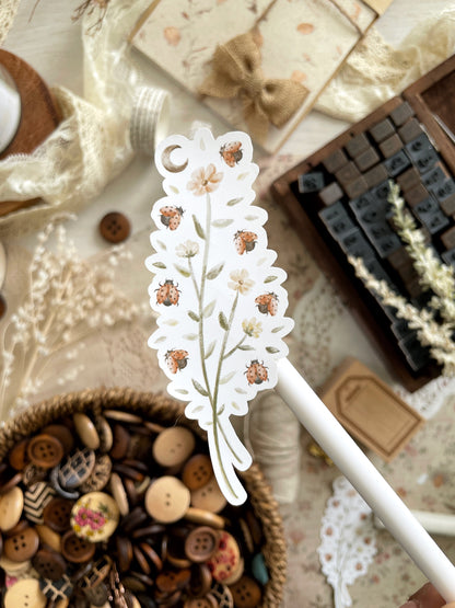 ladybug floral sticker flake 1.5x3.75