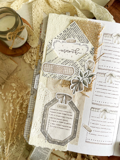 vintage flowers sticker sheet - 1pc