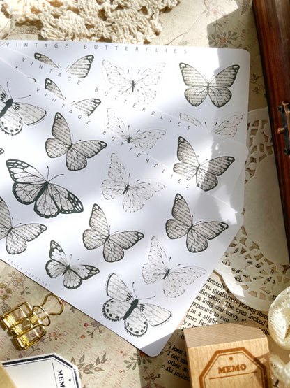 coffee stained butterflies sticker sheets