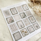 vintage postage stamps sticker sheet