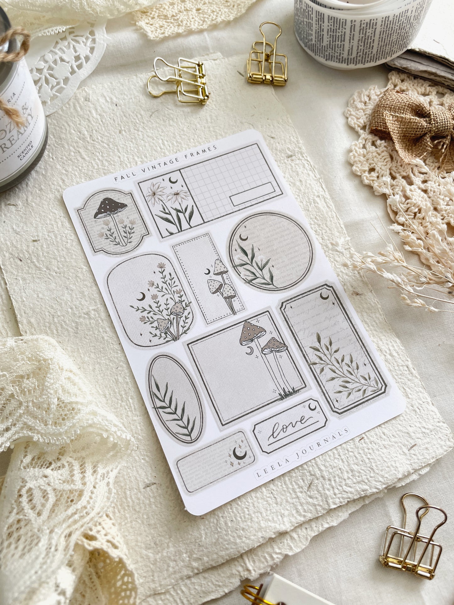 magical mushrooms & frames sticker sheets