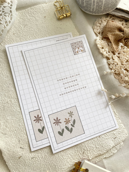 *retiring* plant & cat postcard 3.5x5.5