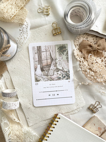 lo-fi desk kitty art print 4x6