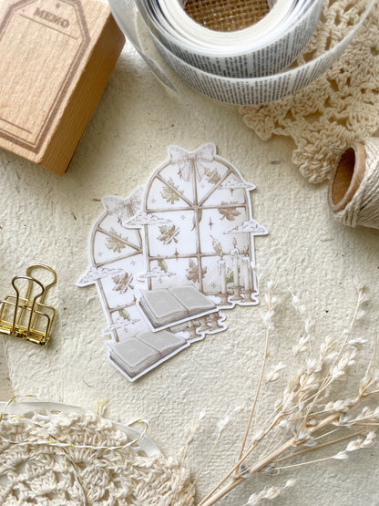 fall window sticker flake 2x2.5