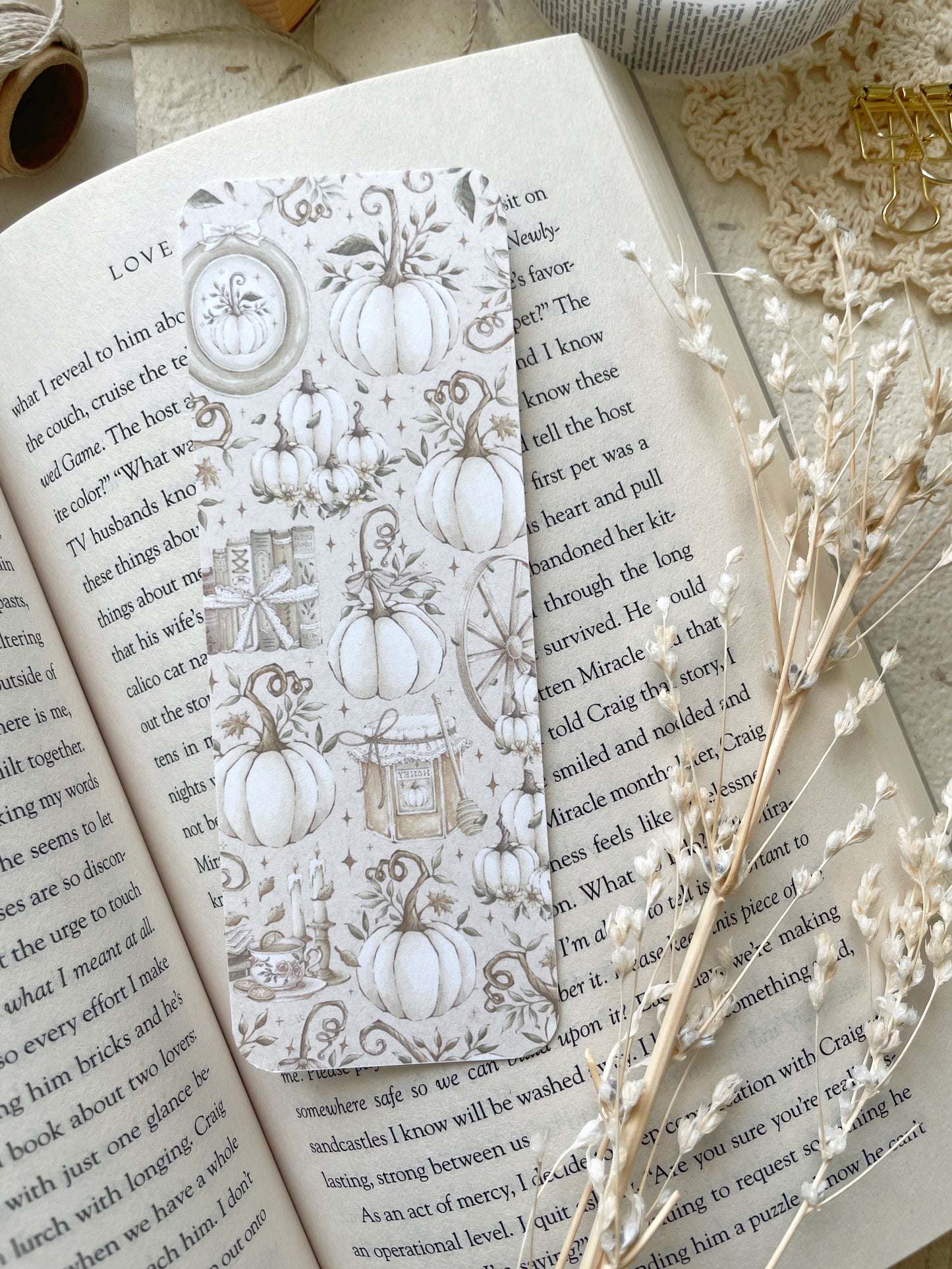fall pumpkin bookmark
