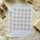 white rose butterfly dots sticker sheet