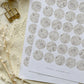 white rose butterfly dots sticker sheet