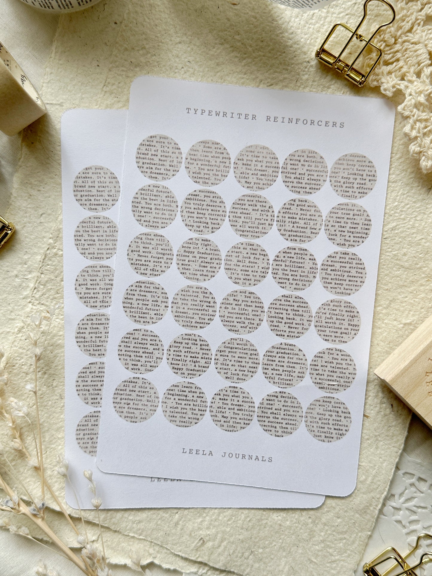 typewriter dots & reinforcers sticker sheet