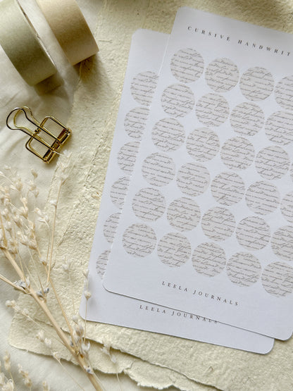 script dots & reinforcers sticker sheet