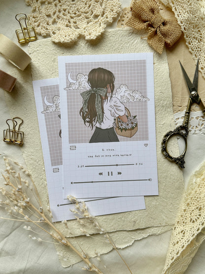 girl with daisies art print 4x6