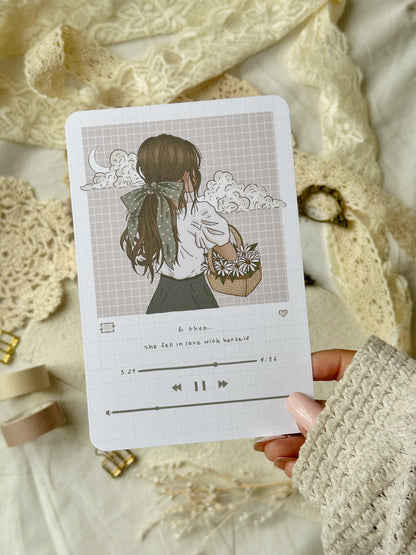 girl with daisies art print 4x6