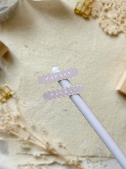 rounded weekly headers - pink sticker sheet