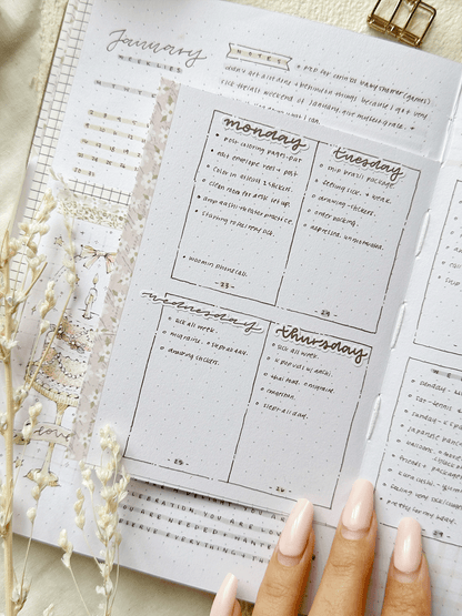 monthly & weekly headers 1 sticker sheet - 3pc set