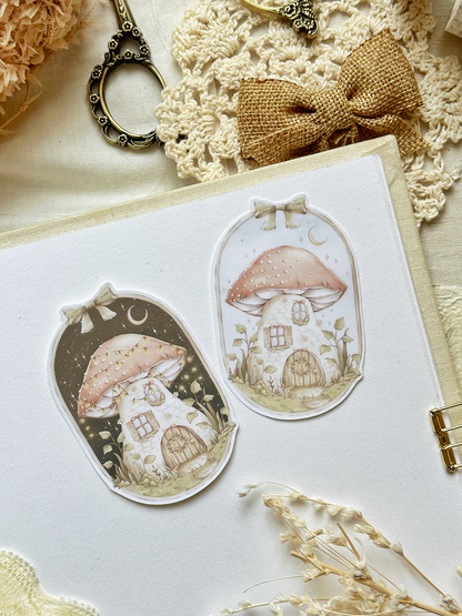 mushroom night & day sticker flake 2x2.75