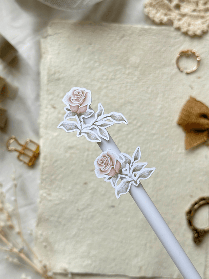 red & white roses sticker sheet - 2pc set